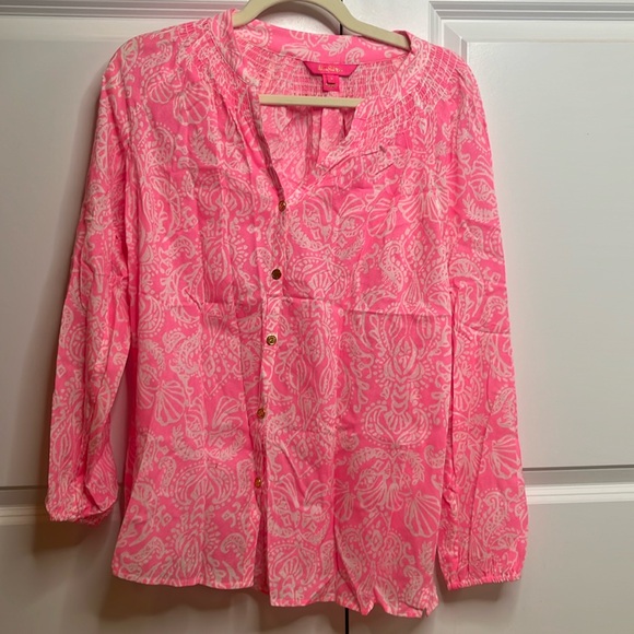Lilly Pulitzer Pink Elsa Blouse Size Small - Picture 1 of 3